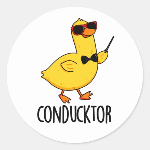 Con_duck_tor Funny Duck Pun Classic Round Sticker