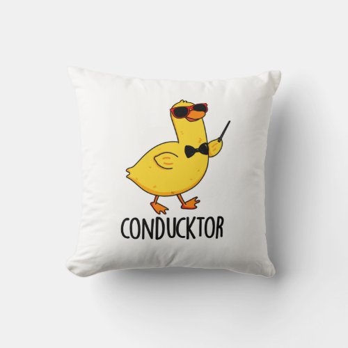 Con_duck_tor Funny Duck Pun Throw Pillow