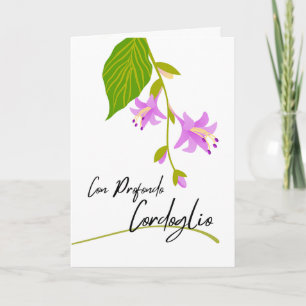 Con Profondo Cordolio Sympathy in Italian Hosta Card
