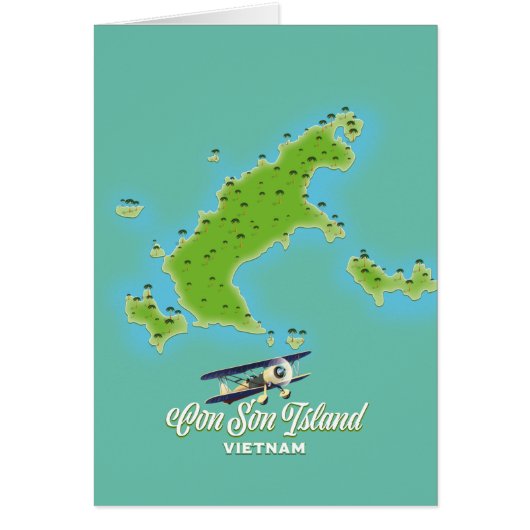 Con Son Island map Vietnam Cards (Front)