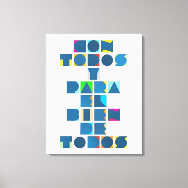 CON TODOS White Colorful Canvas Print (Front)