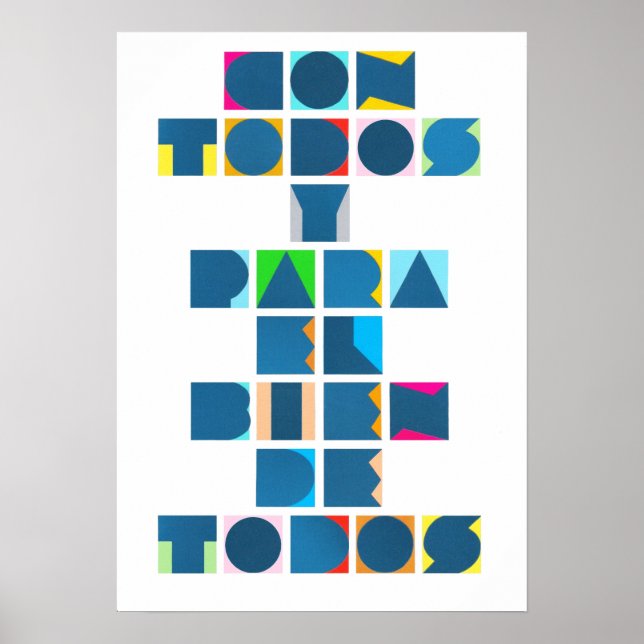 CON TODOS White Colorful Poster (Front)