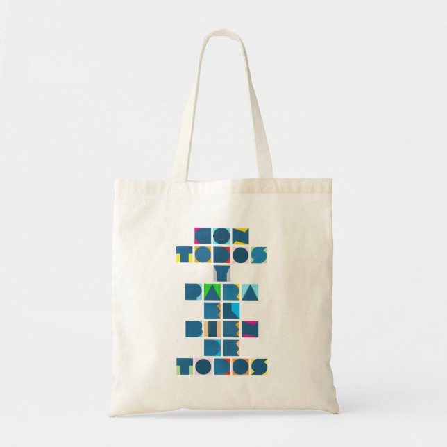 CON TODOS White Colorful Tote Bag (Front)
