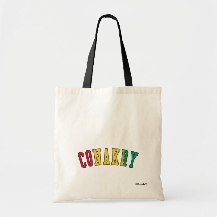 Conakry in Guinea National Flag Colors Canvas Bag