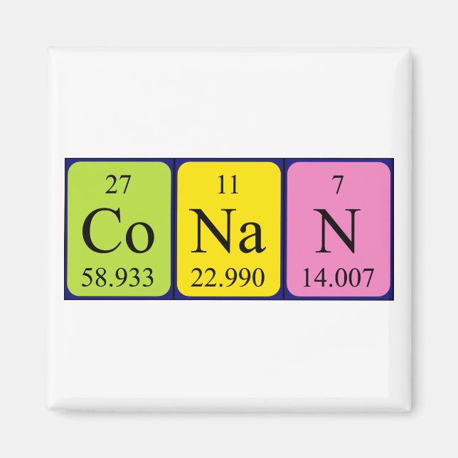 Conan periodic table name magnet (Front)