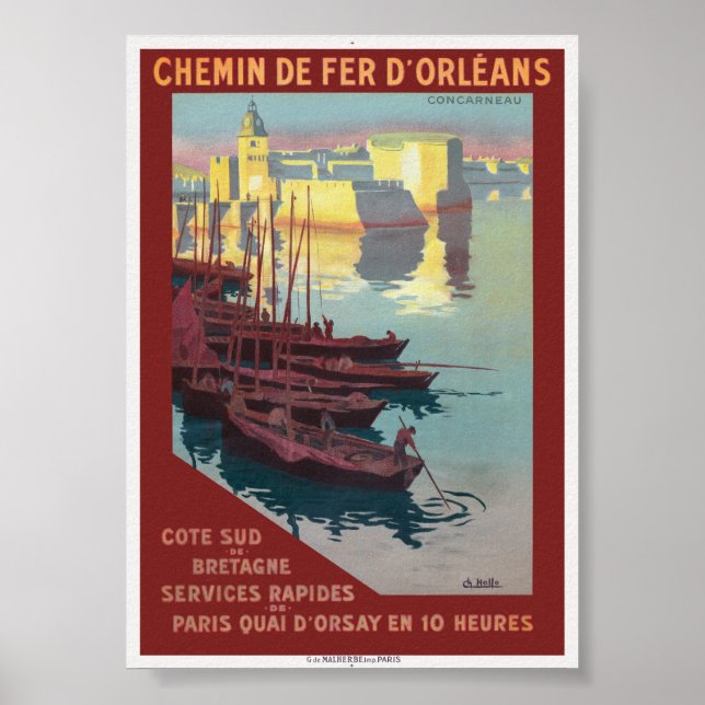Concarneau France Vintage Poster 1919 (Front)