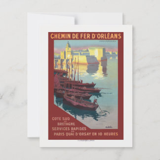 Concarneau France Vintage Poster 1919 Postcard