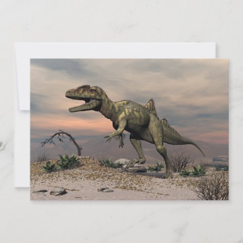 Concavenator dinosaur in the desert
