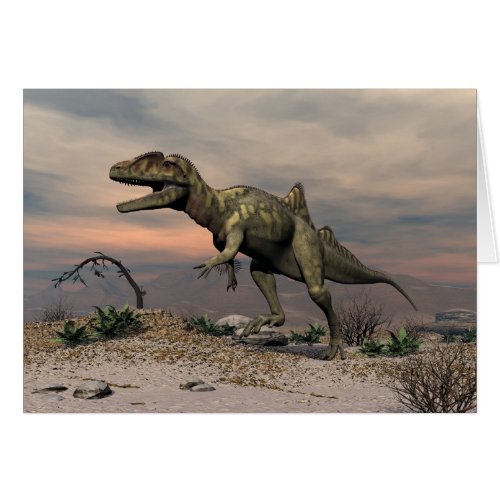 Concavenator dinosaur in the desert