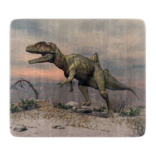 Concavenator dinosaur in the desert cutting board