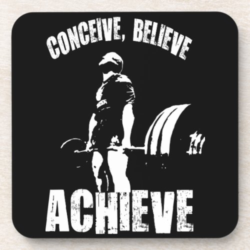 Conceive Believe Achieve _ Workout Motivational Coaster
