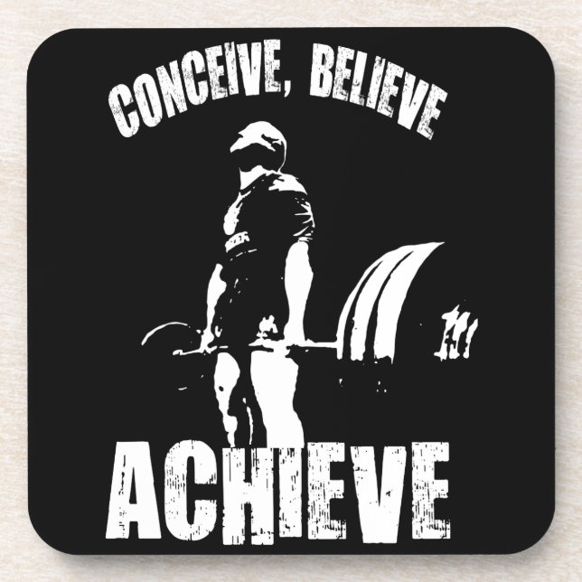 Conceive, Believe, Achieve - Workout Motivational Coaster (Front)
