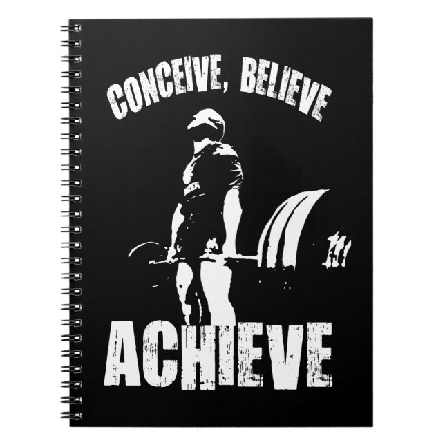 Conceive, Believe, Achieve - Workout Motivational Notebook (Front)