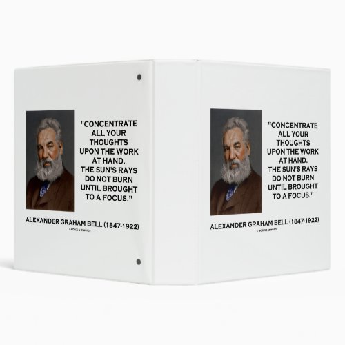 Concentrate All Your Thoughts Upon Work Bell Quote 3 Ring Binder