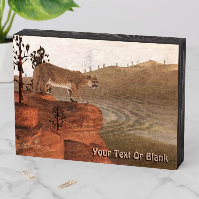 Concentration - Cougar Wooden Box Sign (In Situ Horizontal)