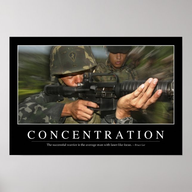 Concentration: Inspirational Quote Poster (Front)