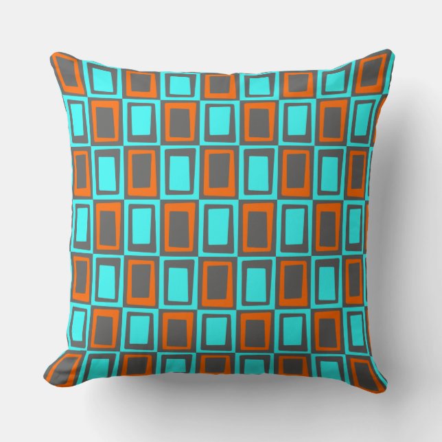 Concentric Boxes Throw Pillow (Front)