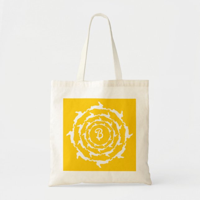 Concentric Bunnies with monogram Tote Bag (Front)