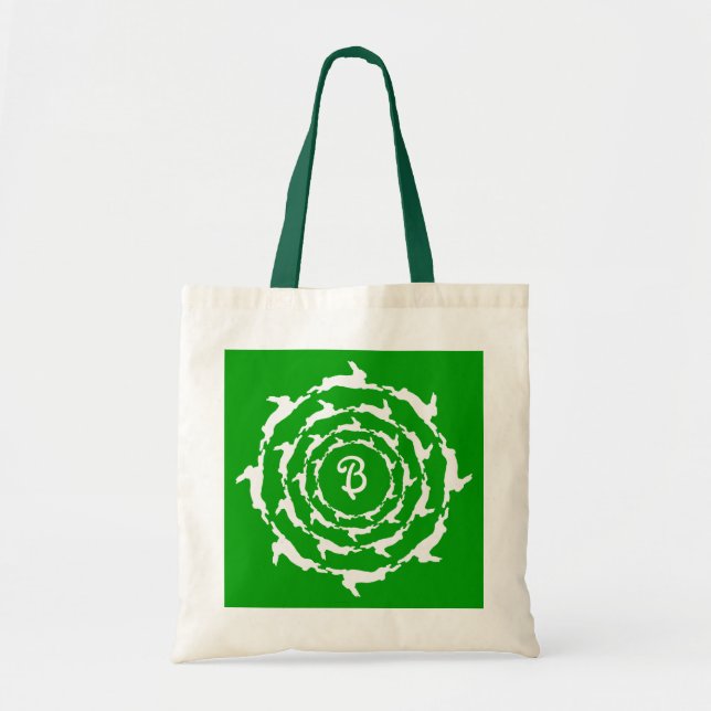Concentric Bunnies with monogram Tote Bag (Front)