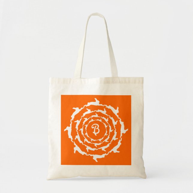 Concentric Bunnies with monogram Tote Bag (Front)