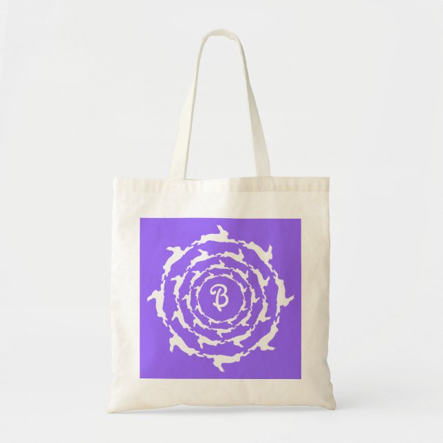 Concentric Bunnies with monogram Tote Bag (Front)
