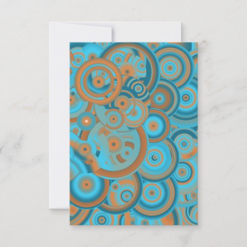 Concentric Circle Gradient Orange Rust Turquoise Card