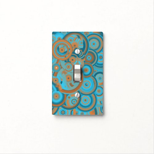 Concentric Circle Gradient Orange Rust Turquoise Light Switch Cover