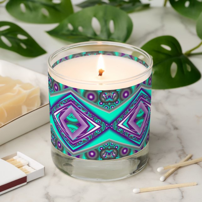 Concentric Circled To The Point Abstract Scented Candle (Lit)