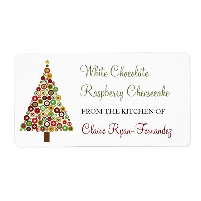 Concentric Circles Christmas Tree Baking Label (Front)