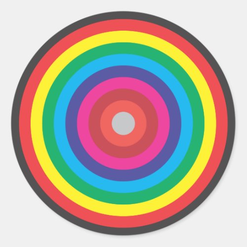 concentric circles colored target classic round sticker