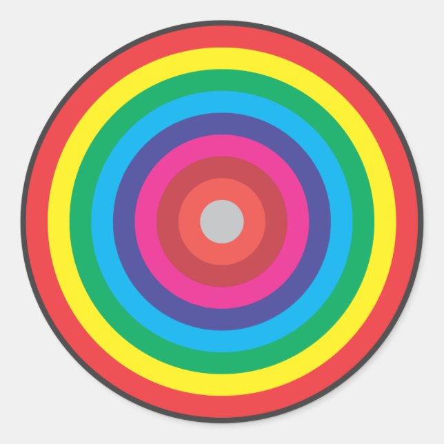 concentric circles colored target classic round sticker (Front)