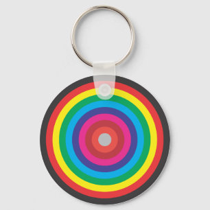 concentric circles colored target keychain