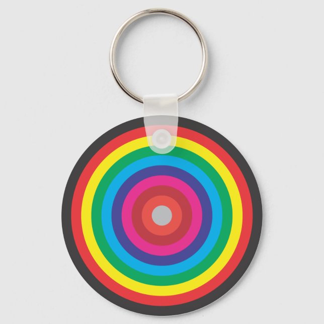 concentric circles colored target keychain (Front)