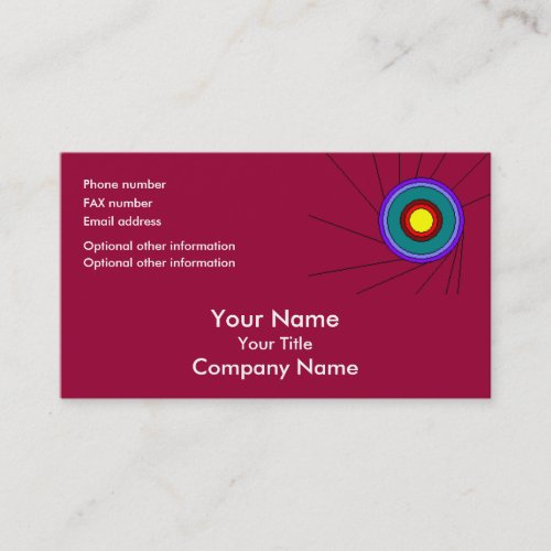 Concentric Circles - cranberry - bus card template Business Card Template