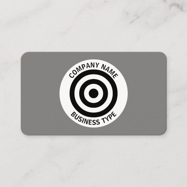 Concentric Circles - Gray #7F7F7F Business Card (Front)