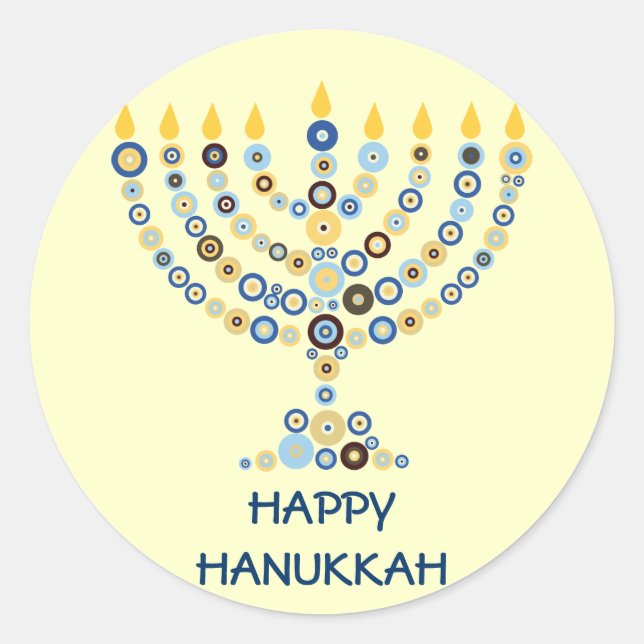 Concentric Circles Menorah Sticker (Front)