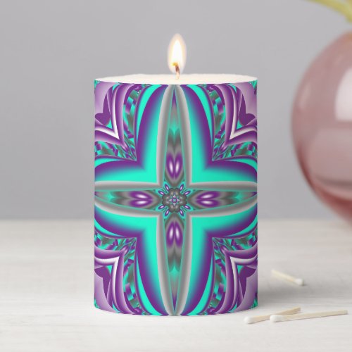 Concentric Circles Pulled To The Point Abstract Pillar Candle