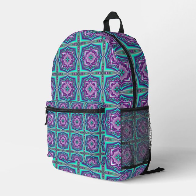 Concentric Circles Pulled To The Point Abstract    Printed Backpack (Back Corner Right)