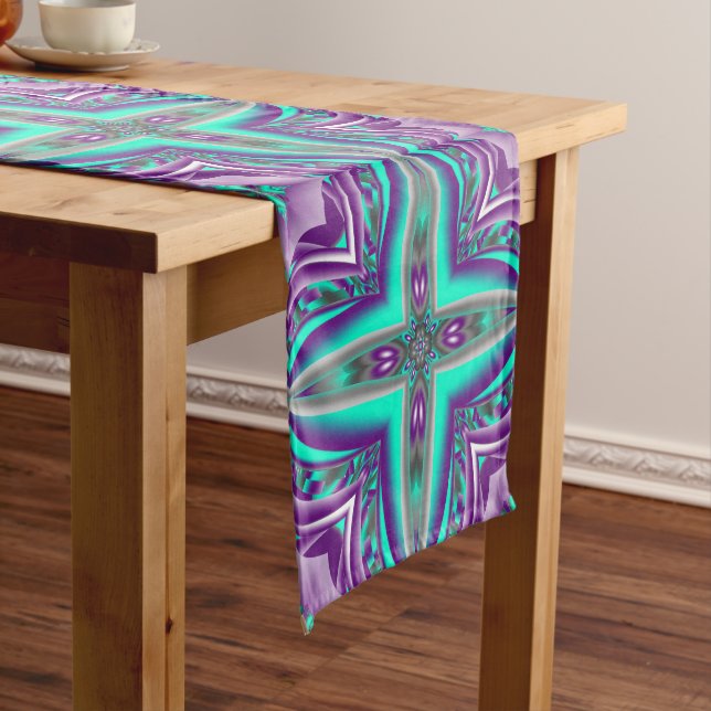 Concentric Circles Pulled To The Point Abstract Short Table Runner (In Situ)