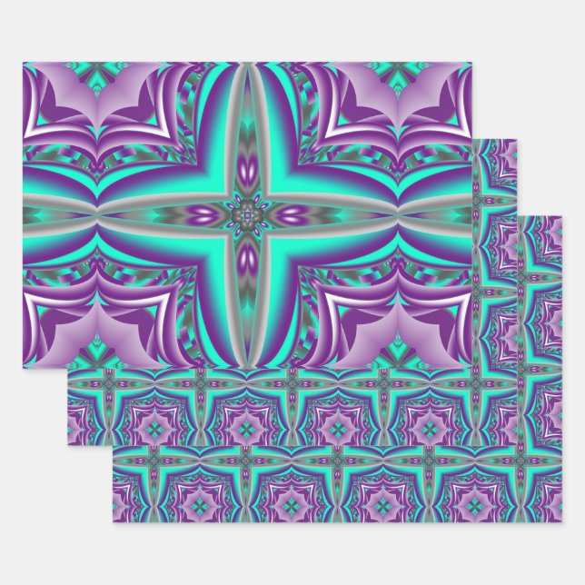 Concentric Circles Pulled To The Point Abstract Wrapping Paper Sheets (Set)