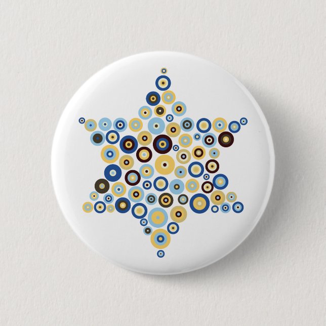 Concentric Circles Star of David Button (Front)