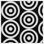 Concentric Circles - White on Black Fabric