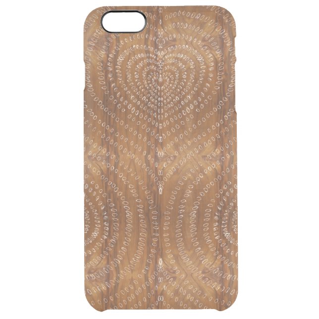 Concentric Hearts wood look Uncommon iPhone Case (Back)