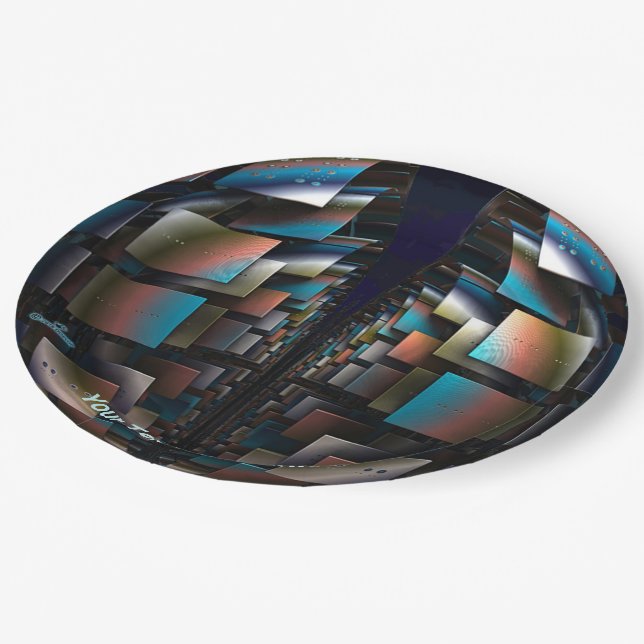 Concentric Hemispheres Paper Plates (Angled)