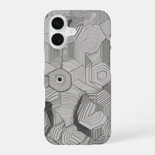 Concentric Hexagons Line Art Iphone Case (Back)