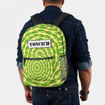Concentric Leaf Circle By Kenneth Yoncich Printed Backpack by KennethYoncich at Zazzle