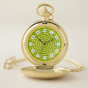 Concentric Leaf Rings (Classic Face)by K Yoncich Pocket Watch