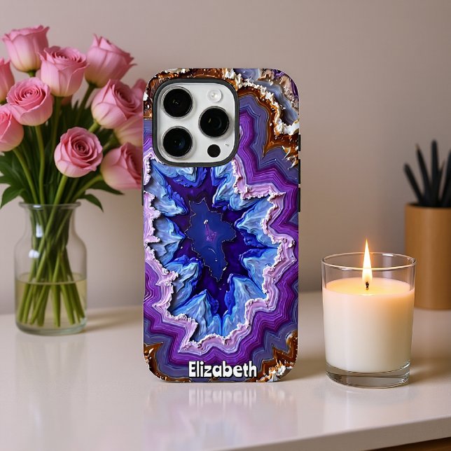 Concentric Purple Agate Slice Center Iphone Case (Creator Uploaded)