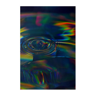 Concentric Rings in Teal Light Acrylic Print