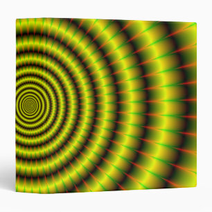 Concentric Rings in Yellow Green and Orange 3 Ring Binder